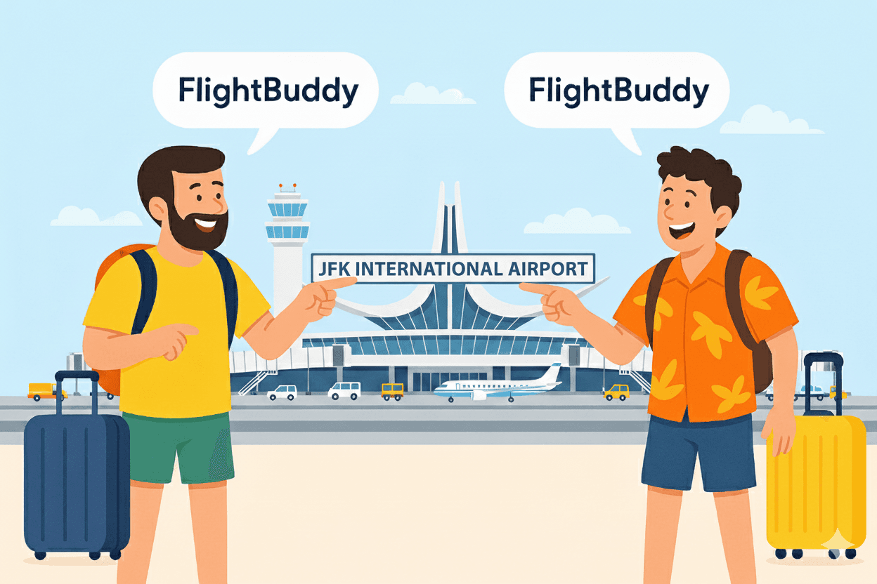 Travelers connecting at the airport